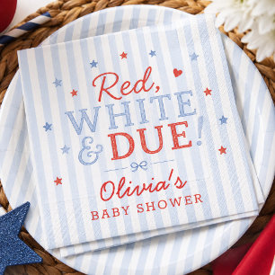 Röda Vita & Kommer Baby Shower Servetter