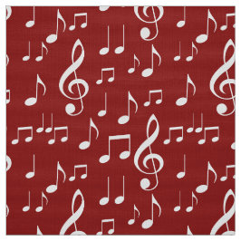 Röda vita musik noter mönster väv tyg