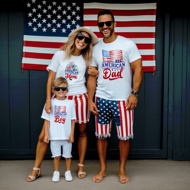 Röda vita och blå Alla amerikanska Pappa Flagga T Shirt (Skapare uppladdad)