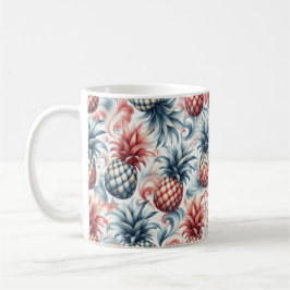 Röda, Vita och Blå Ananaser Kaffemugg