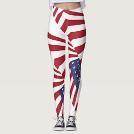 Röda vita och blå baljväxter i USA Leggings
