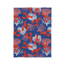 Röda vita och blå blåblåsor Kustmönster