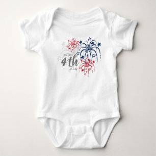 Röda vita och blå Fireworks Min första 4:e juli T Shirt