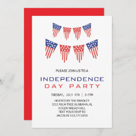 Röda vita och blå Fjärde juli Independence day Inbjudningar