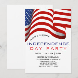 Röda vita och blå Fjärde juli Independence day Inbjudningar