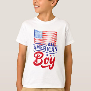 Röda vita och blå flagga All American Boy T-Shirt