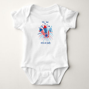 Röda, vita och blå fyrverkerier ,Min 1 4:e juli T Shirt