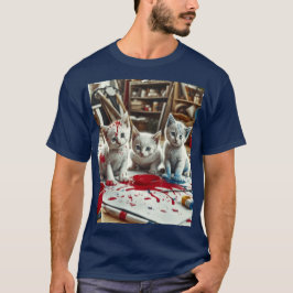 Röda, vita och blå kattungar t shirt
