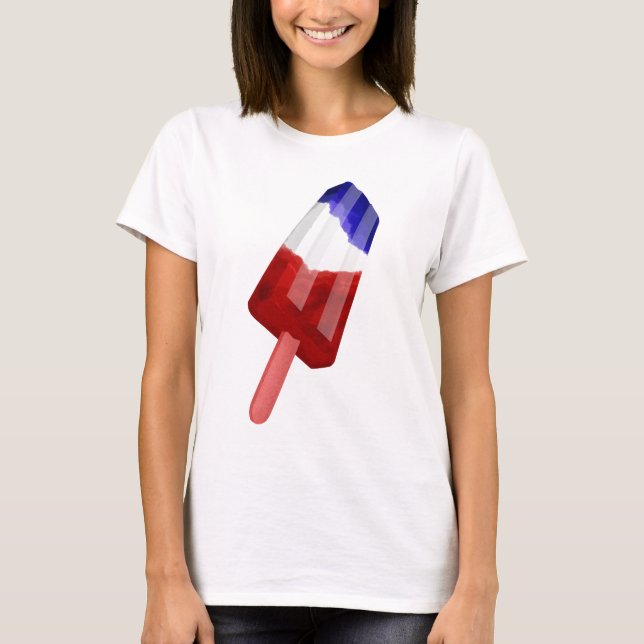 Röda, vita och blå patriotiska populationer t shirt (Framsida)