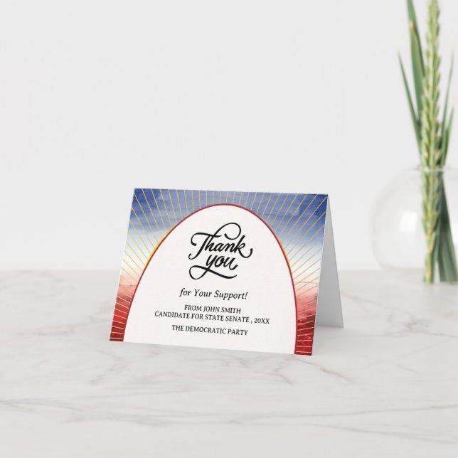 Röda vita och blå politiska Kampanj Tack Kort (Framsida)