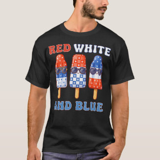 Röda Vita Och Blå Popsicles Amerikansk Patriotisk T Shirt