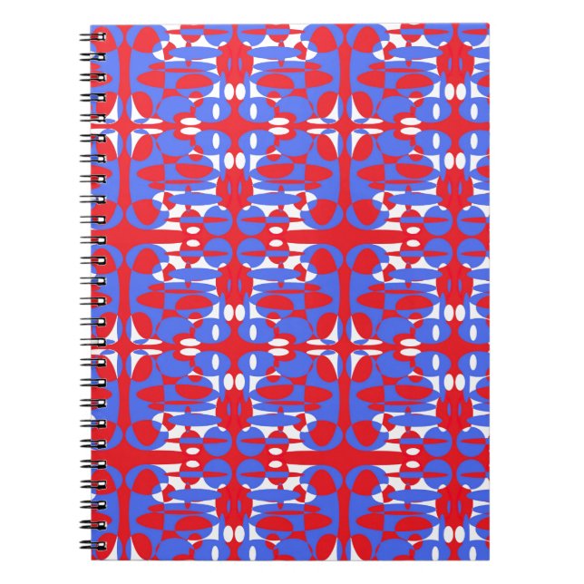 Röda, vita och blå sfärer anteckningsbok (Framsidan)