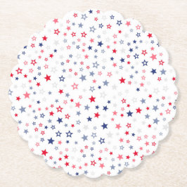Röda, vita och blå stjärnor Pappra Tallrikar Underlägg Papper