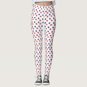 röda, vita och blå stjärnor patriotiska leggings
