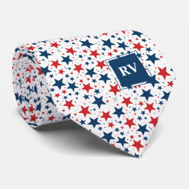 Röda vita och blå stjärnor slips