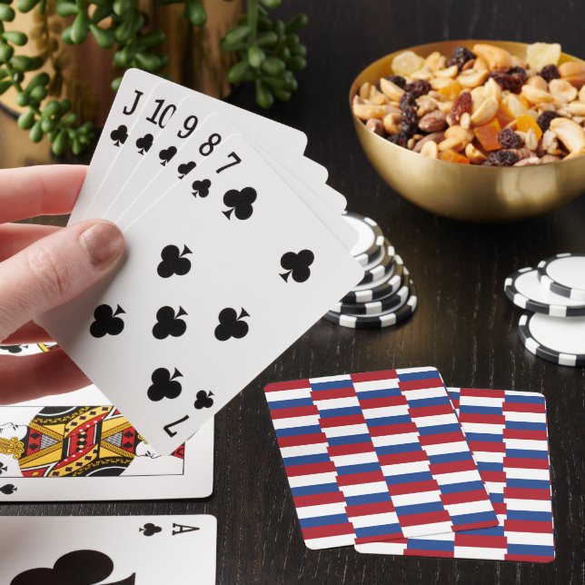 Röda vita och blå uppspelningskort casinokort (På plats)