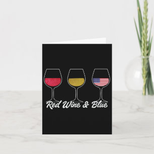 Röda vita och blå Vin Gles kvinnor 4:e juli Pa Kort