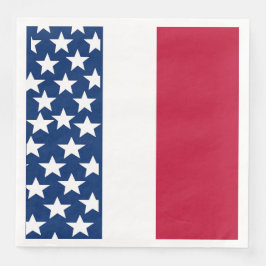 Röda, vita och blåa Stars and Stripes 4 juli Pappersservett