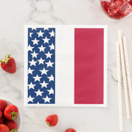 Röda, vita och blåa Stars and Stripes 4 juli Pappersservett