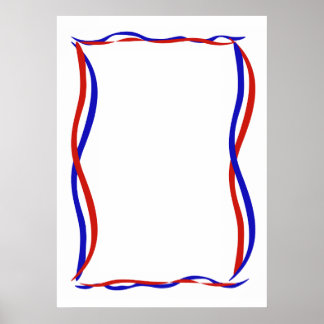 Röda vita och blåa vågor poster