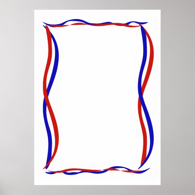 Röda vita och blåa vågor  poster (Framsidan)