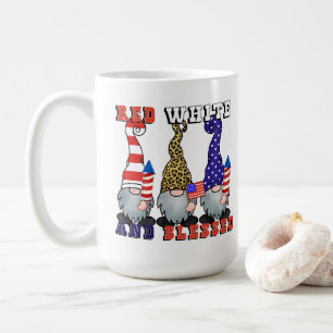 Röda, vita och blästa gnomer kaffemugg