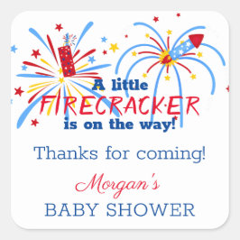 Röda vita och förfallna 4:e juli-favoriter i babyk fyrkantigt klistermärke