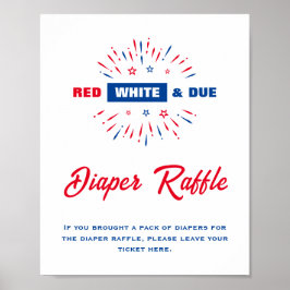 Röda vita och förfallna babyskor Förvränger Raffle Poster
