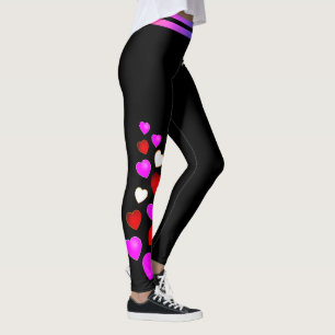 Röda vita och Rosa-hörn (redigerbara) Leggings