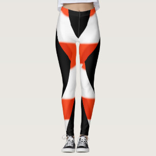 Röda, vita och svarta skinn leggings