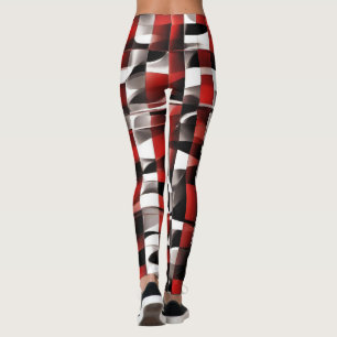 Röda, vita och svarta varianter av kontrollerade s leggings
