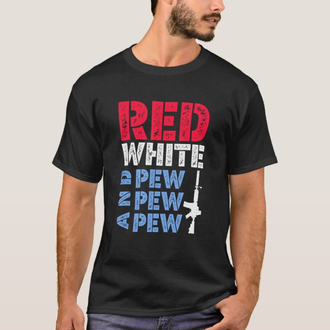 Röda vita och yngla (Pew Pew Apparatur) T Shirt (Framsida)