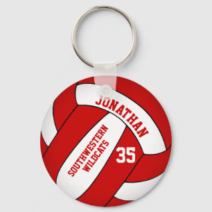röda vita personliger volleyball nyckelring