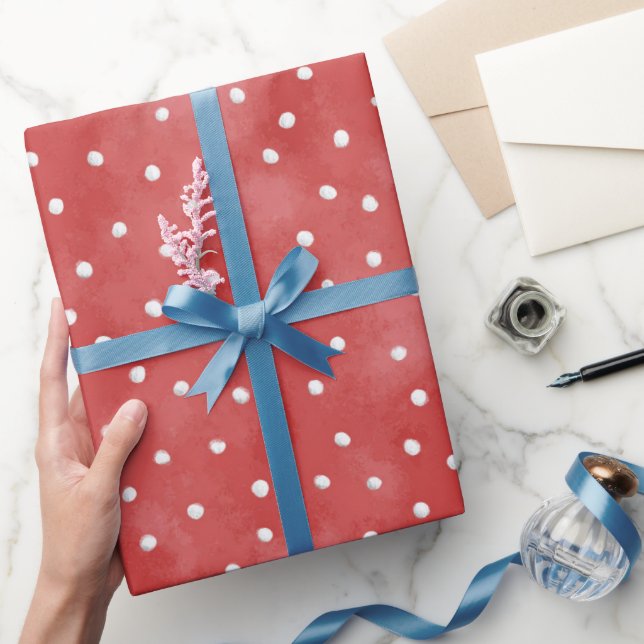 Röda Vita Prickar Alla Hjärtans Dag Presentpapper (Gifting)
