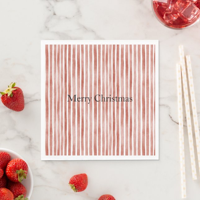 Röda vita ränder jul pappersservett (Insitu)