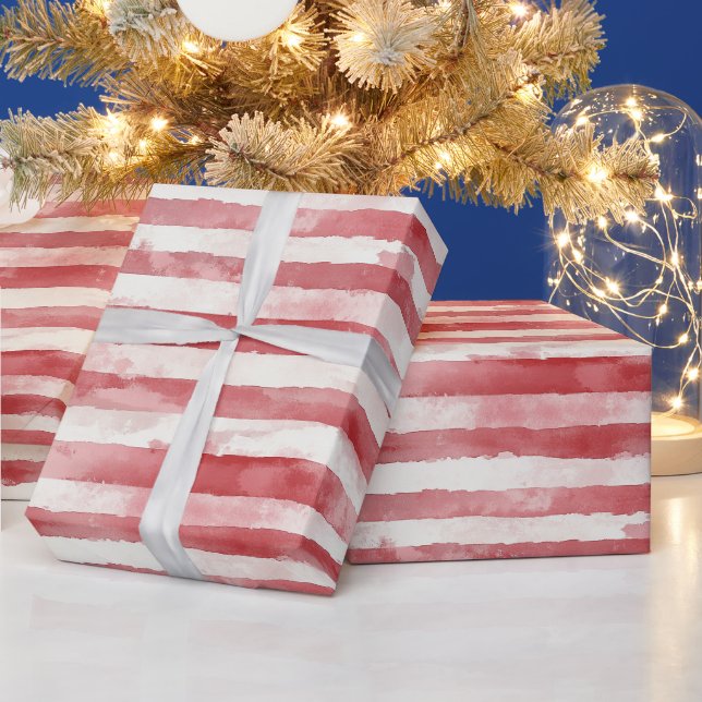 Röda Vita Ränder Jul Presentpapper (Helgdagar)