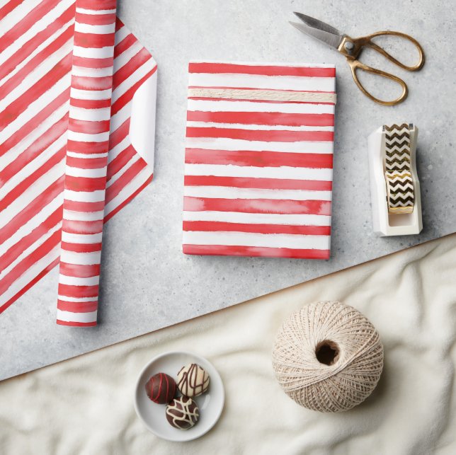 Röda Vita Ränder Jul Presentpapper (Hantverk)