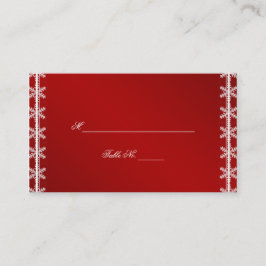 Röda vita snöflingor Bröllopskort Placeringskort