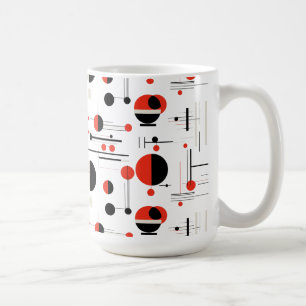 Röda vita svarta Bauhaus-geometriska former mönste Kaffemugg
