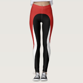 Röda/vita/svarta Mönster Leggings