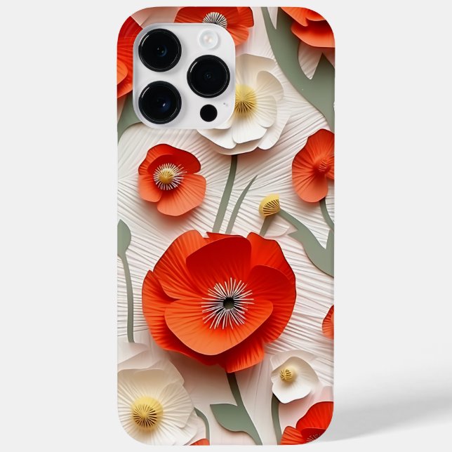 RÖDA VITE 3-D-POPPY ANEMONE FLOWERS (Baksida)
