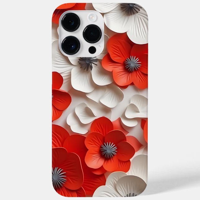 RÖDA VITE 3-D-POPPY ANEMONE FLOWERS (Baksida)