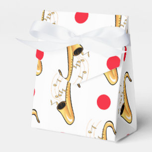 Röda & vitpolka dots för saxofon, presentaskar
