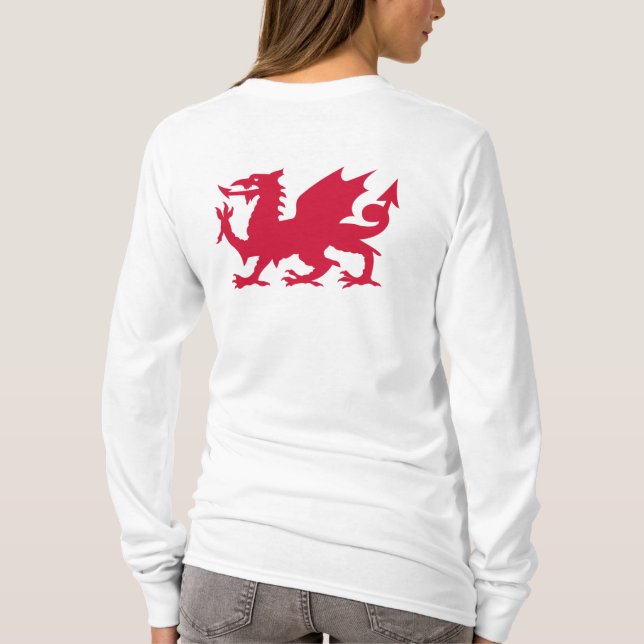 Röda walesiska drak t-shirt (Baksida)