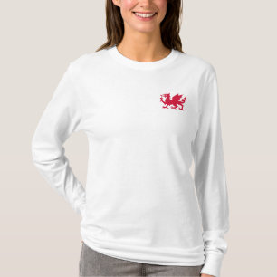 Röda walesiska drak tee shirt