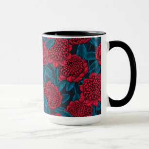 Röda waratah-blommor mugg