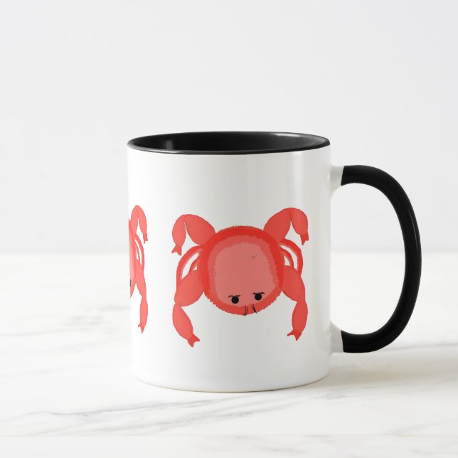  Röda Whimsical Krabbor Pärlögon Mugg (Höger)