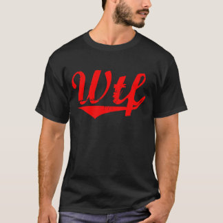 Röda WTF-universitetarbrev - T-shirt