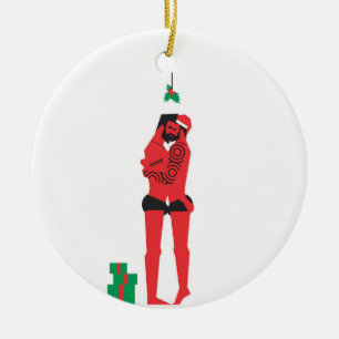 Röda X mas Julgransprydnad Keramik