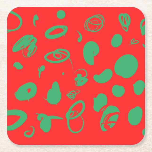 Röda x-mas underlägg papper kvadrat (Framsidan)